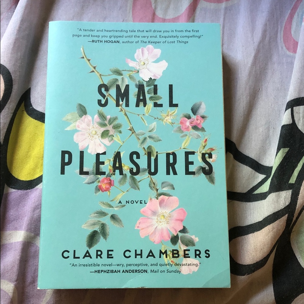Clare Chambers "Small Pleasures" Paperback - Teal Cover with Pink Floral Art